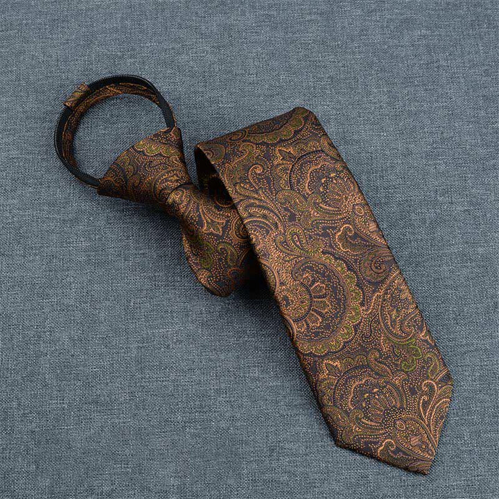 5 pezzi papillon Paisley marrone scuro e nero da uomo in scatola regalo - image 9