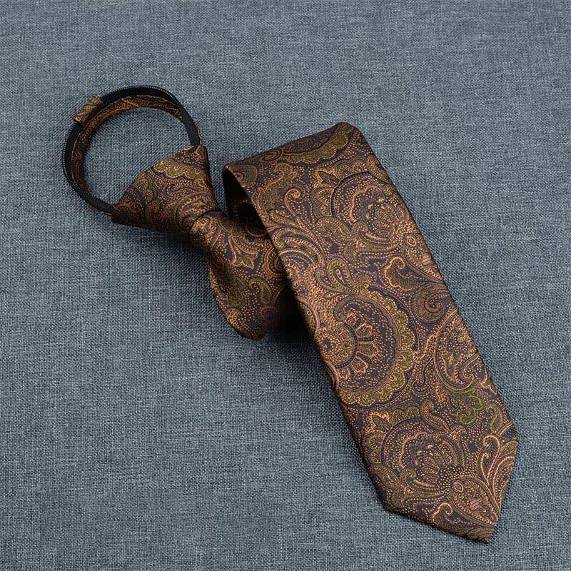 5 pezzi papillon Paisley marrone scuro e nero da uomo in scatola regalo - image 9