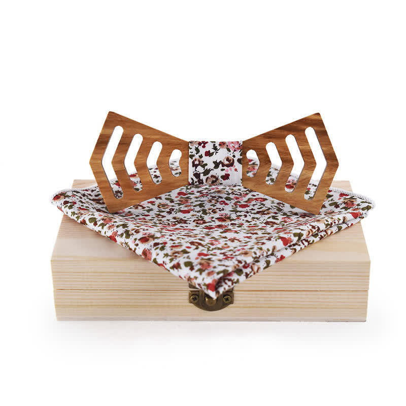 Set di 2 papillon in legno con forma regolare e ritaglio originale da uomo - Rosso e bianco - image 9