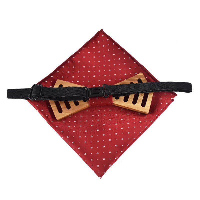 Set di 2 papillon in legno con forma regolare e ritaglio originale da uomo - image 4