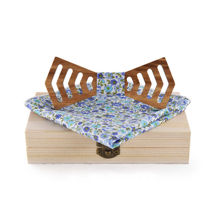 Set di 2 papillon in legno con forma regolare e ritaglio originale da uomo - Azzurro cielo - image 7
