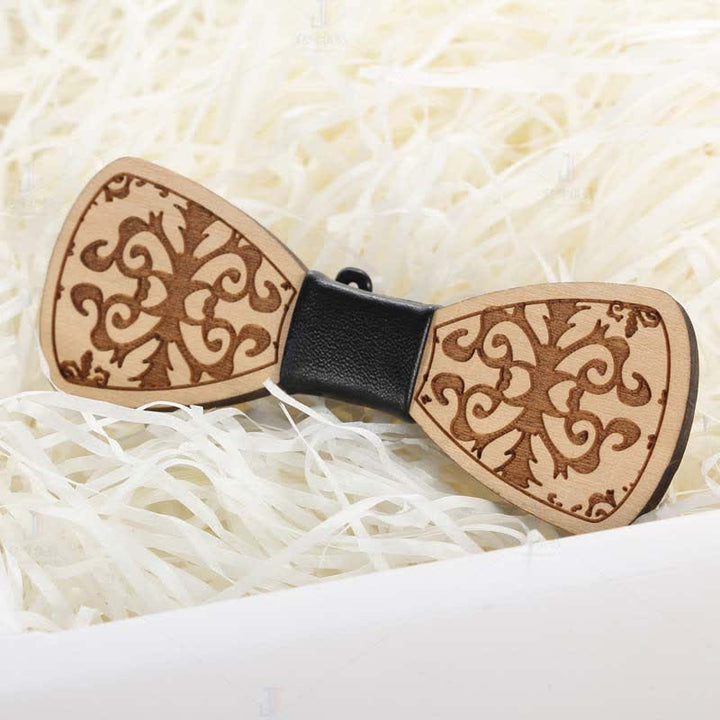Accessori per feste di matrimonio da uomo, papillon in legno intagliato