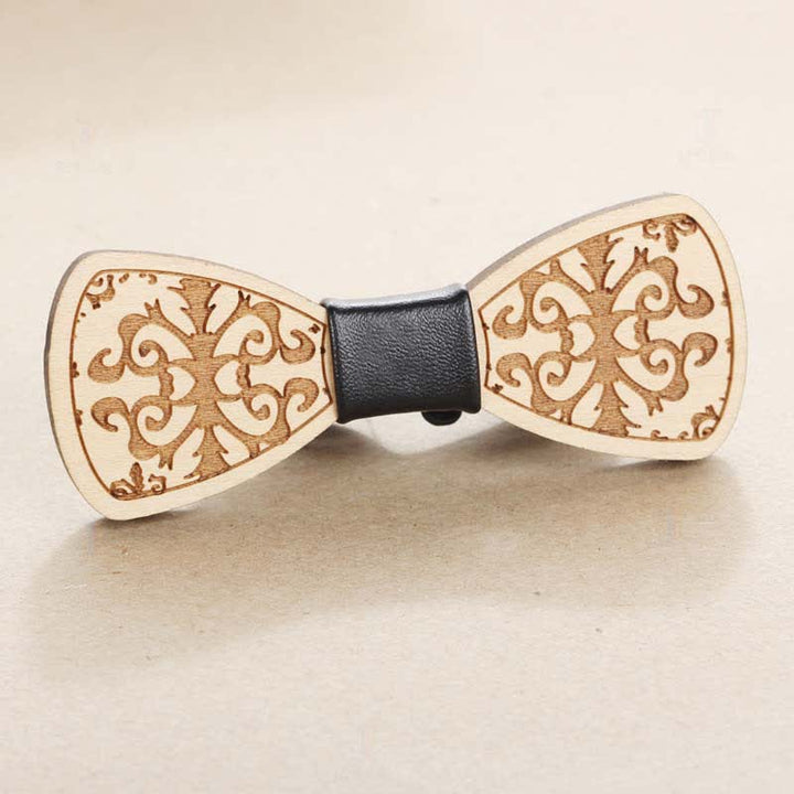 Accessori per feste di matrimonio da uomo, papillon in legno intagliato