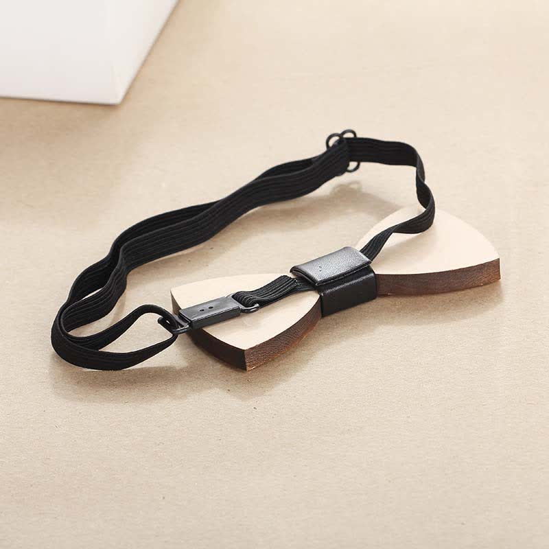 Accessori per feste di matrimonio da uomo, papillon in legno intagliato