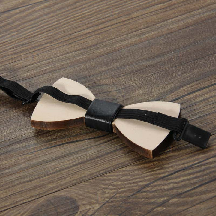 Accessori per feste di matrimonio da uomo, papillon in legno intagliato