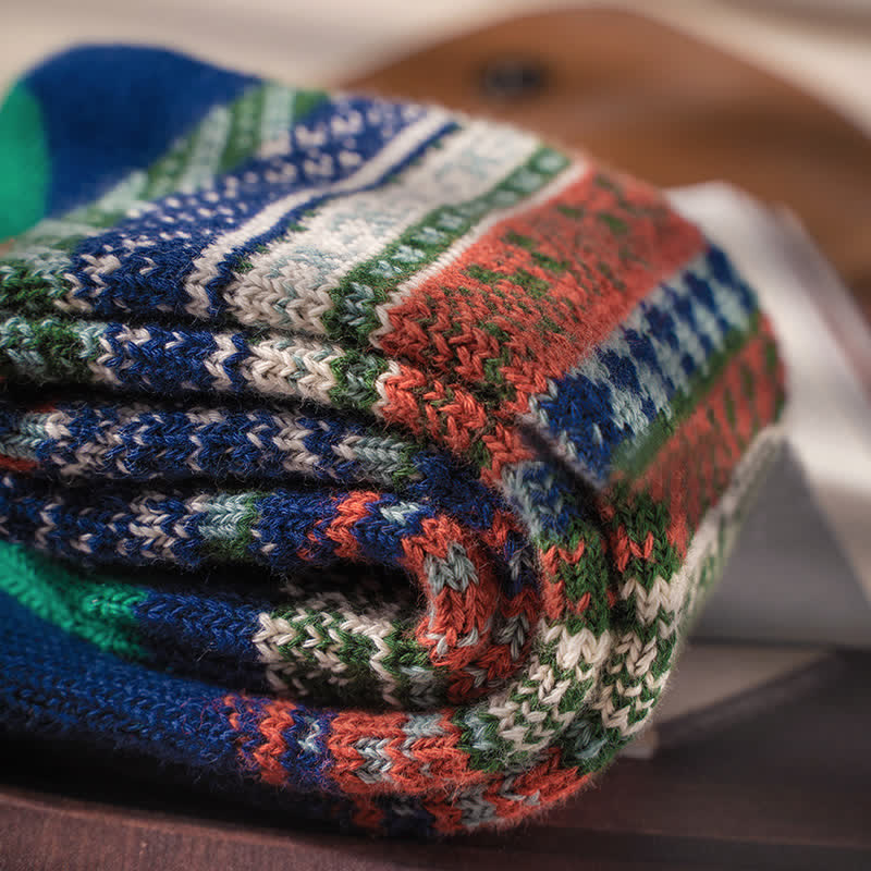 Calzini in cotone vintage con motivo geometrico