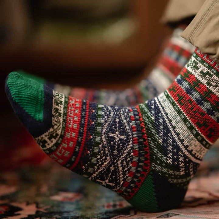 Calzini in cotone vintage con motivo geometrico