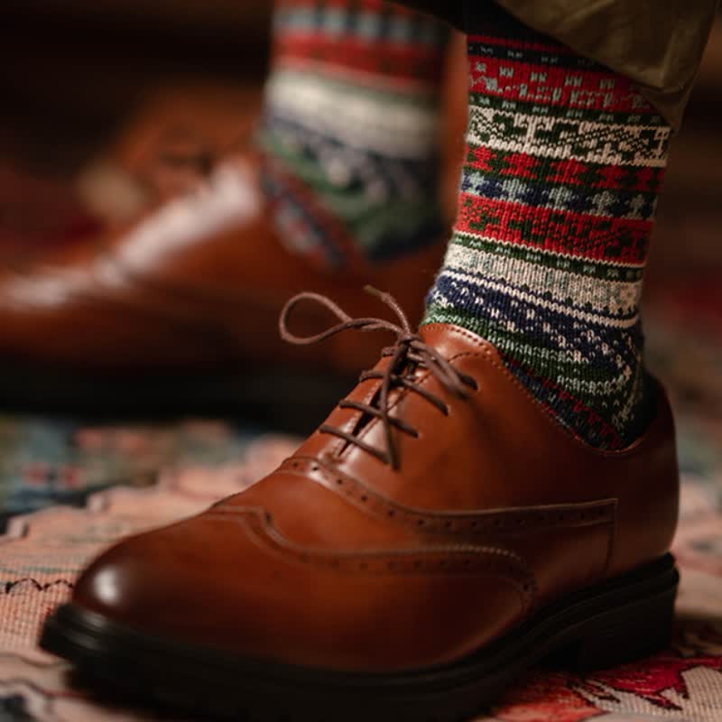 Calzini in cotone vintage con motivo geometrico