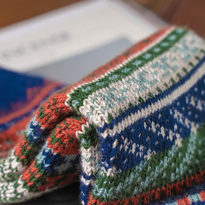 Calzini in cotone vintage con motivo geometrico
