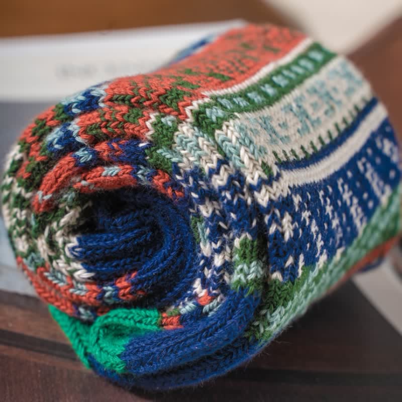 Calzini in cotone vintage con motivo geometrico