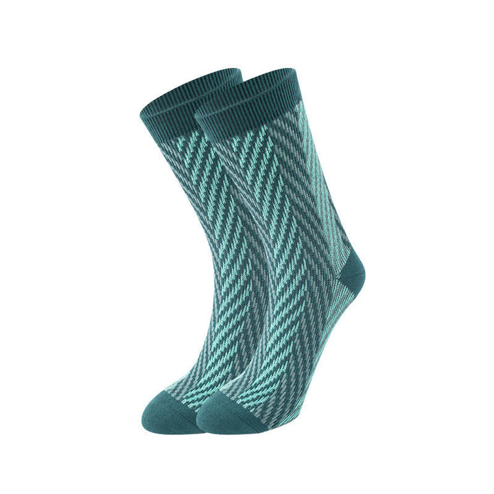 Calzini da weekend in cotone con stampa a zigzag bicolore