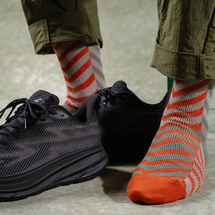 Calzini classici in cotone a righe con motivo a freccia colorblock - image 7