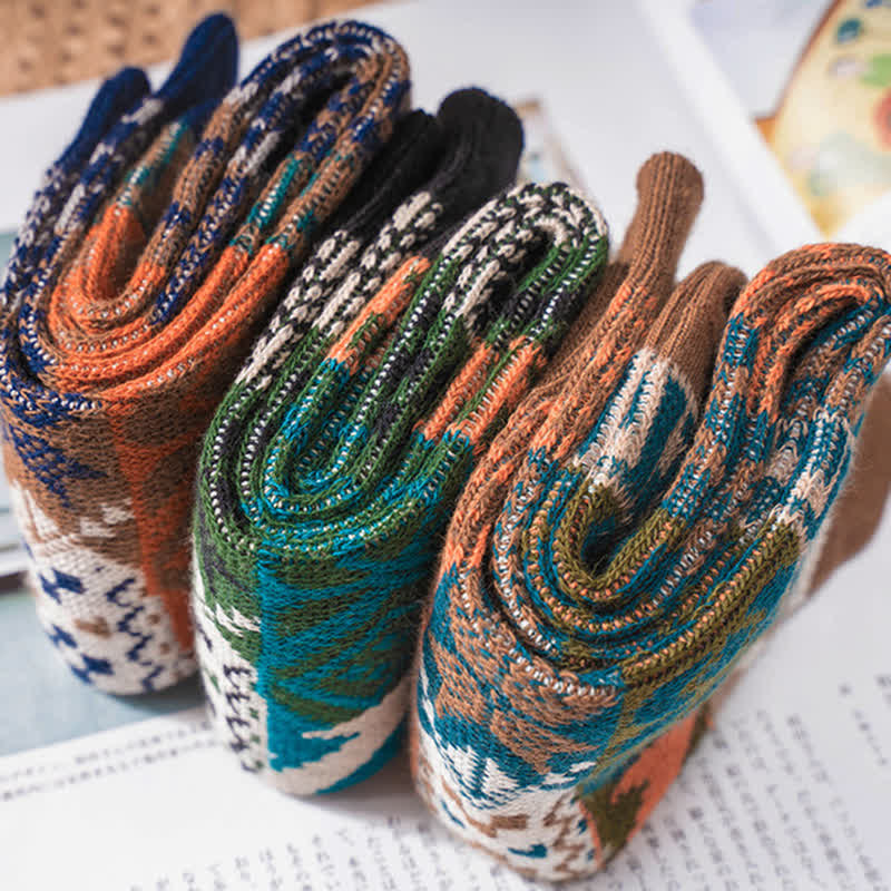 Calzini in cotone con motivo multiplo nativo artistico