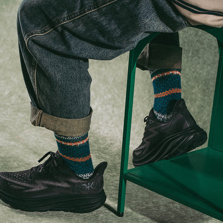 Calzini in cotone caldo ed estetici con doppi colori chic
