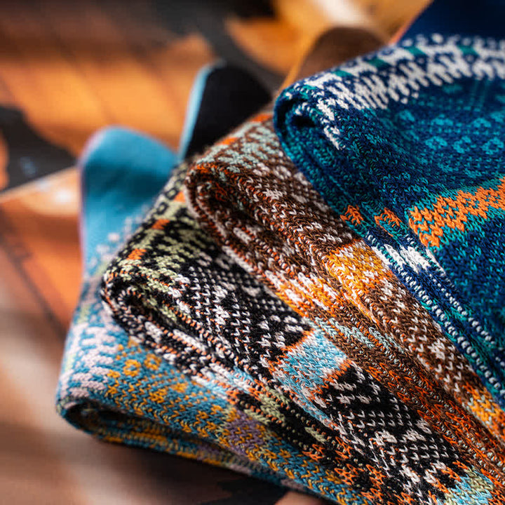 Calzini in cotone caldo ed estetici con doppi colori chic