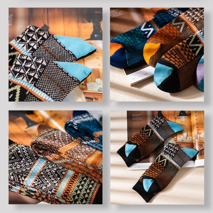 Calzini in cotone caldo ed estetici con doppi colori chic