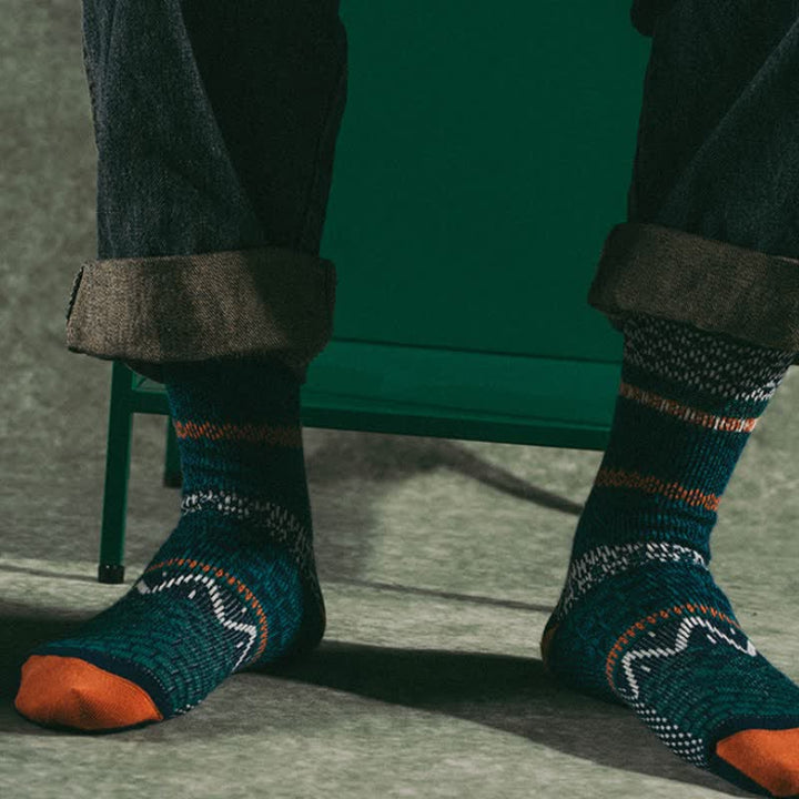 Calzini in cotone caldo ed estetici con doppi colori chic
