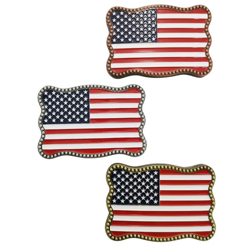 Cintura in pelle con fibbia per portafoglio con bandiera americana fai da te creativo da uomo