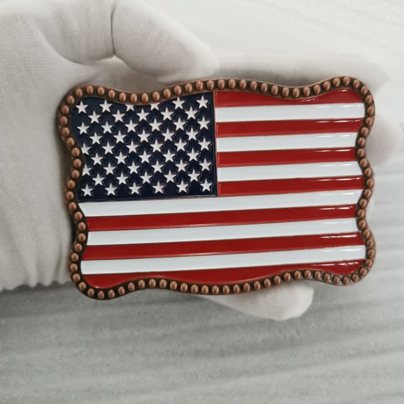 Cintura in pelle con fibbia per portafoglio con bandiera americana fai da te creativo da uomo