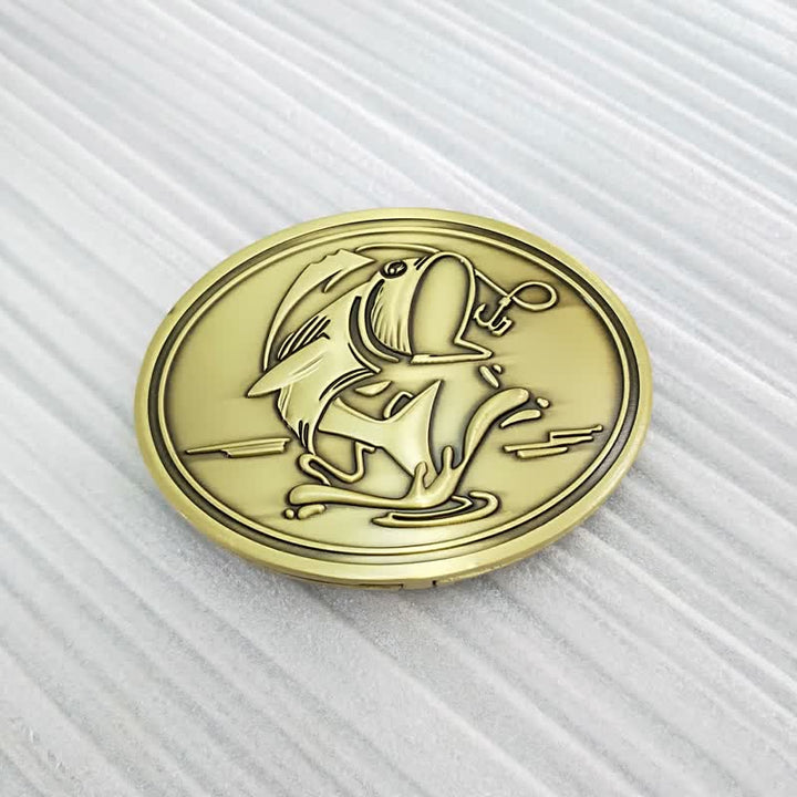Cintura in pelle con fibbia porta birra creativa fai da te da uomo Gone Fishing - Bronzo antico - Senza cintura - Senza cintura - image 13