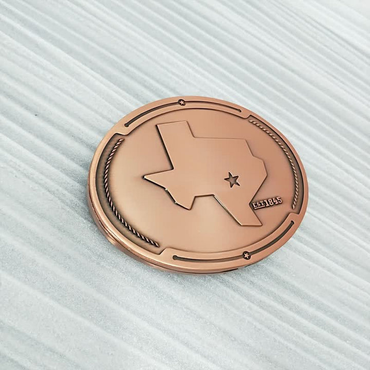 Cintura in pelle con fibbia porta birra creativa fai da te con mappa dello stato del Texas da uomo