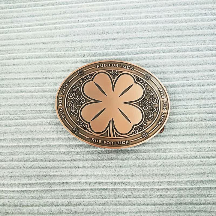 Cintura in pelle con fibbia porta birra creativo fai da te da uomo Rub For Luck