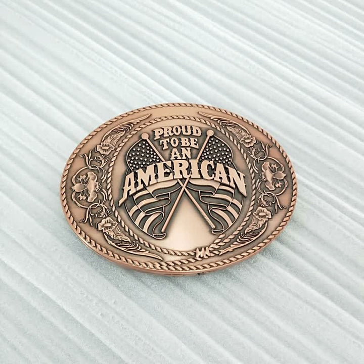 Cintura in pelle con fibbia porta birra creativa fai da te con doppia bandiera americana da uomo - Rame antico - Senza cintura - Senza cintura - image 19
