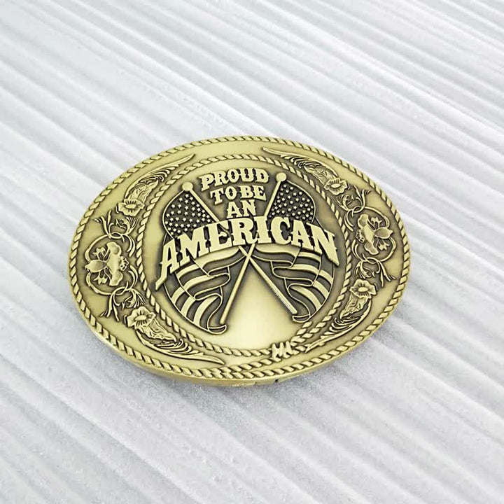 Cintura in pelle con fibbia porta birra creativa fai da te con doppia bandiera americana da uomo - Bronzo antico - Senza cintura - Senza cintura - image 13