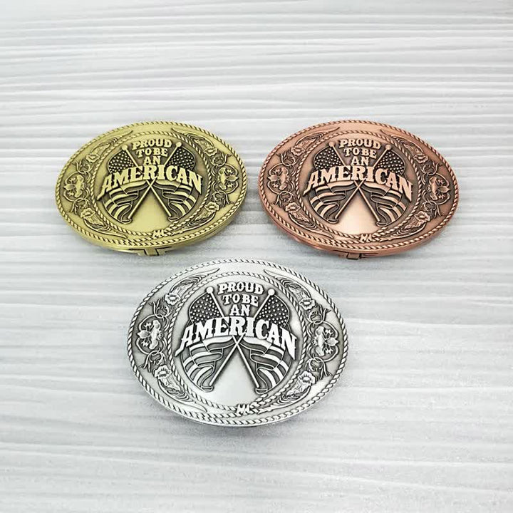 Cintura in pelle con fibbia porta birra creativa fai da te con doppia bandiera americana da uomo