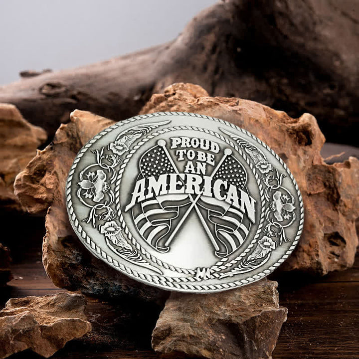 Cintura in pelle con fibbia porta birra creativa fai da te con doppia bandiera americana da uomo - Argento antico - Senza cintura - Senza cintura - image 0