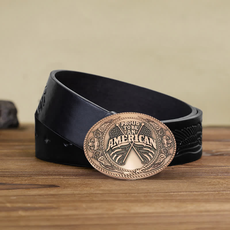 Cintura in pelle con fibbia porta birra creativa fai da te con doppia bandiera americana da uomo