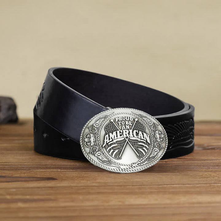Cintura in pelle con fibbia porta birra creativa fai da te con doppia bandiera americana da uomo