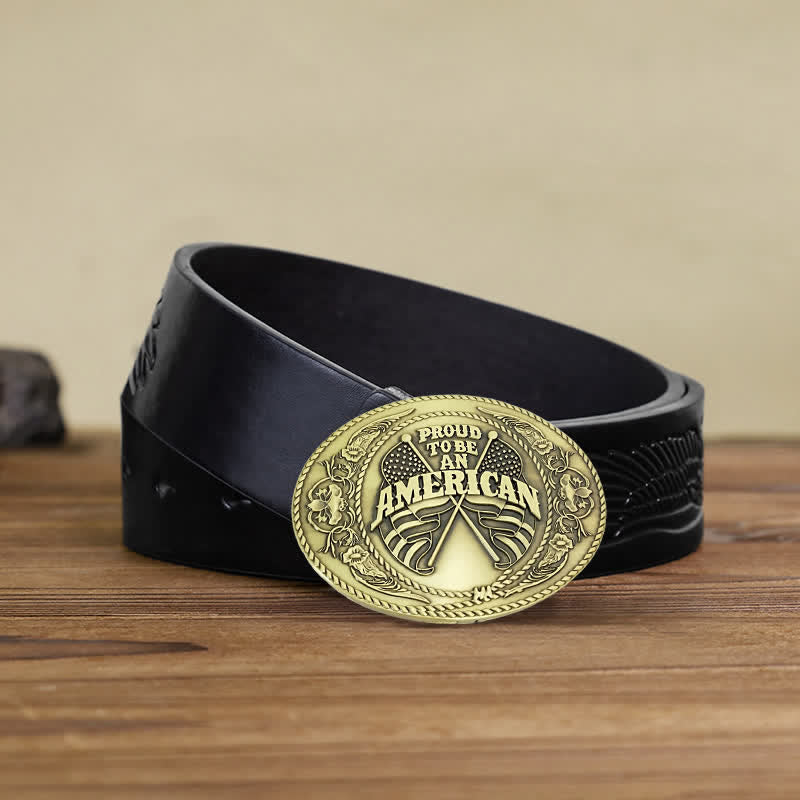 Cintura in pelle con fibbia porta birra creativa fai da te con doppia bandiera americana da uomo
