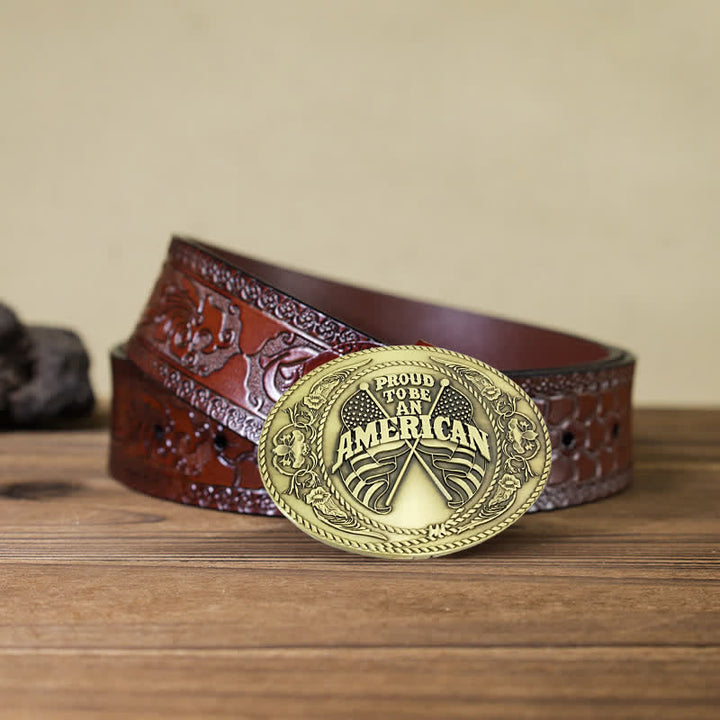 Cintura in pelle con fibbia porta birra creativa fai da te con doppia bandiera americana da uomo