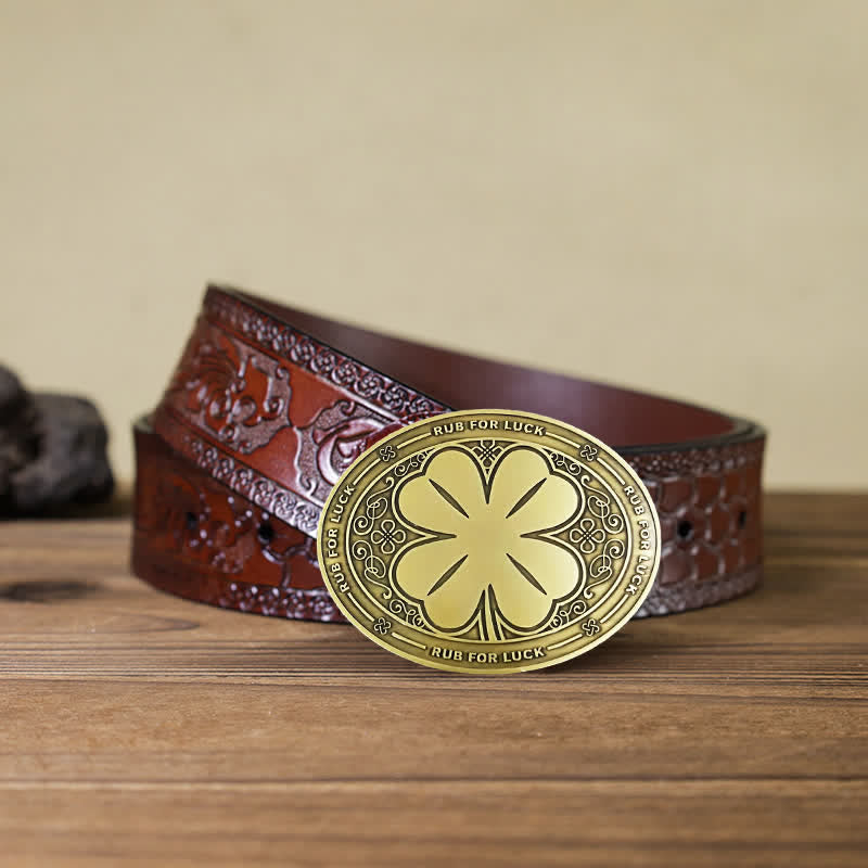 Cintura in pelle con fibbia porta birra creativo fai da te da uomo Rub For Luck