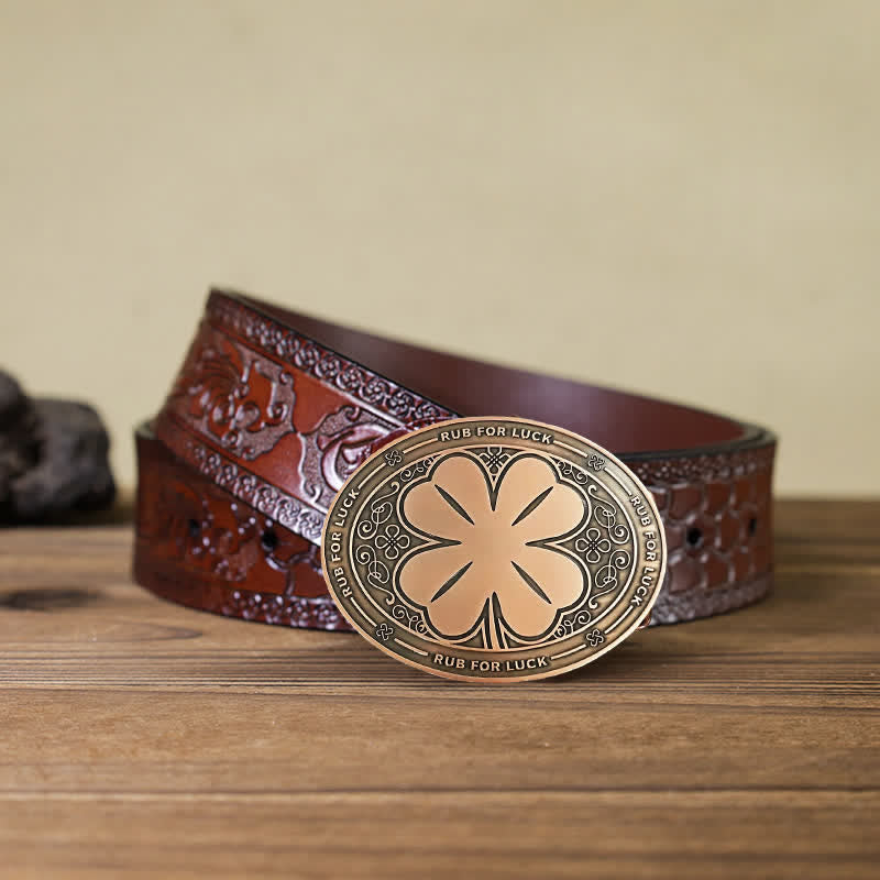 Cintura in pelle con fibbia porta birra creativo fai da te da uomo Rub For Luck