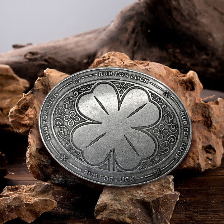 Cintura in pelle con fibbia porta birra creativo fai da te da uomo Rub For Luck