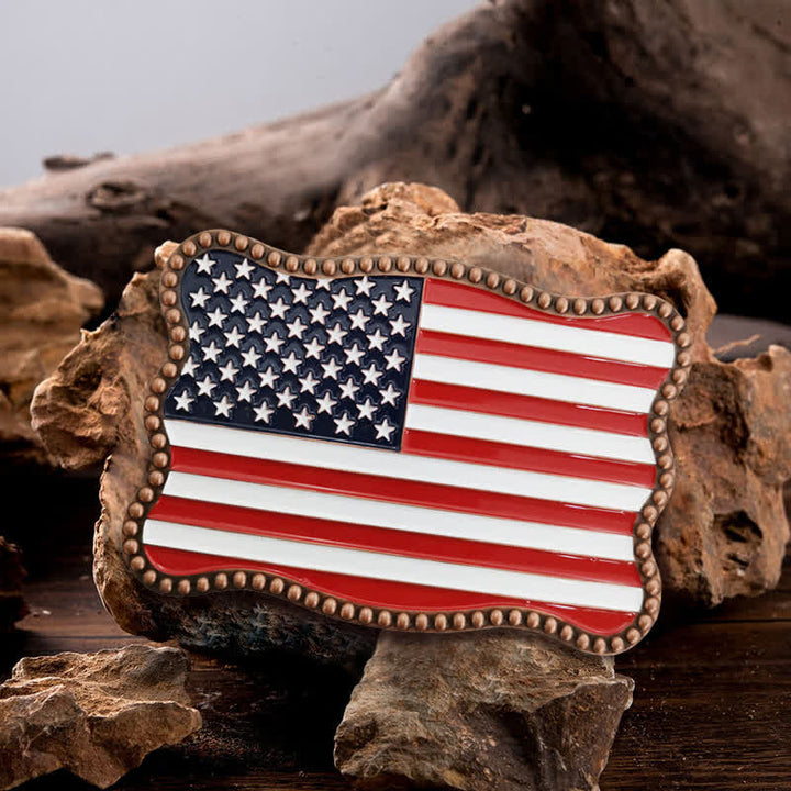 Cintura in pelle con fibbia per portafoglio con bandiera americana fai da te creativo da uomo