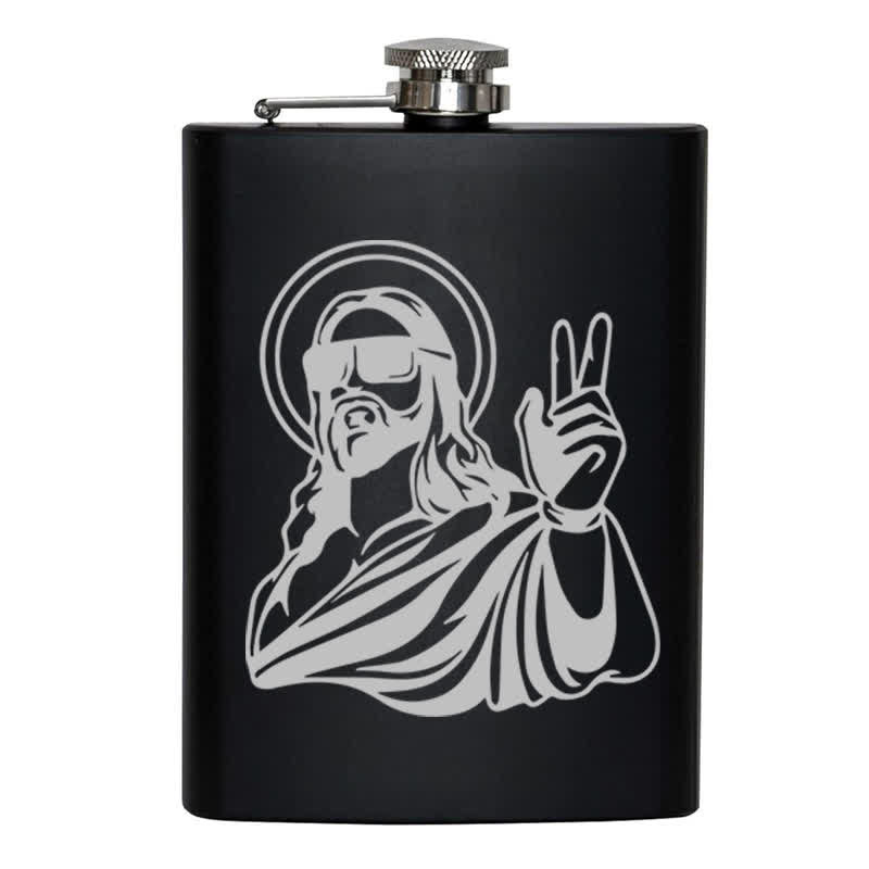 Borraccia portatile in acciaio inossidabile con motivo laser "Gesù freddo" da 3-8 oz - image 8