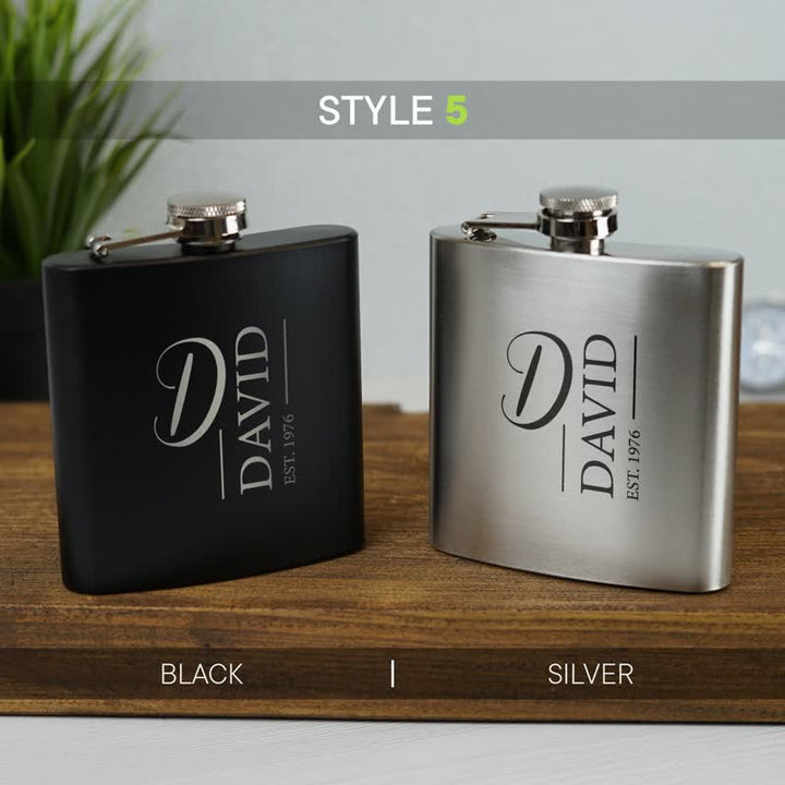 Borraccia portatile in acciaio inossidabile personalizzata con incisione da 3-8 once
