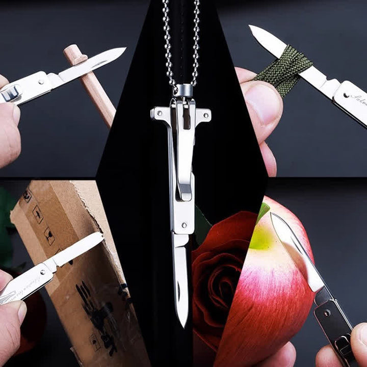 Collana con ciondolo a forma di croce di Gesù creativo e coltello pieghevole - image 3