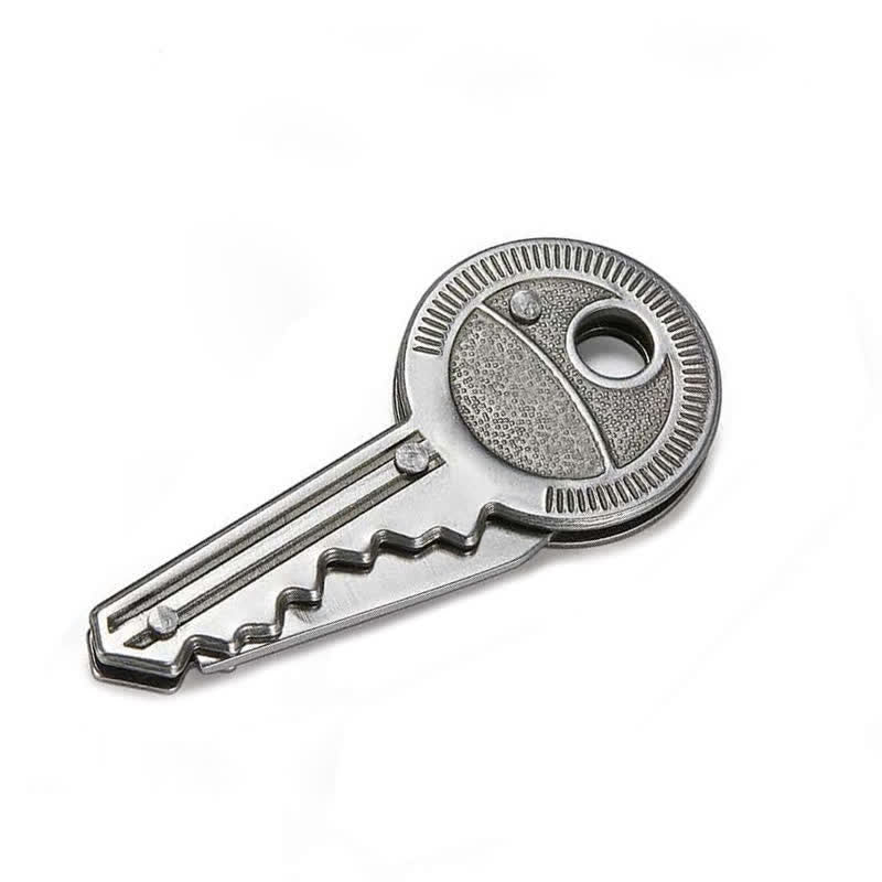 Portachiavi a forma di chiave con mini coltello pieghevole compatto - image 7