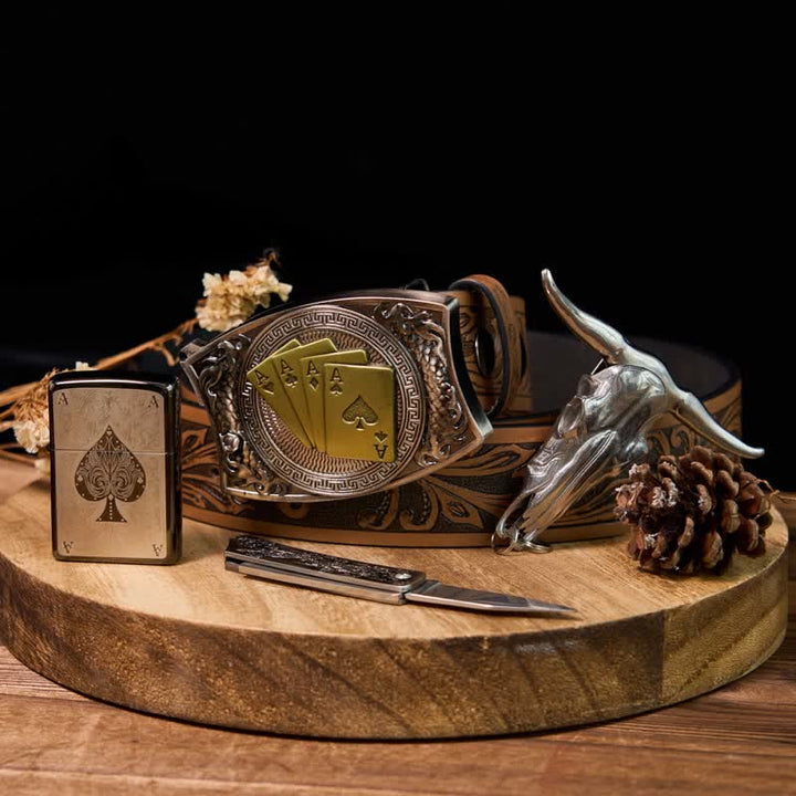 Set di accendini con fibbia per cintura, coltello nascosto e ciondolo Longhorn fai da te