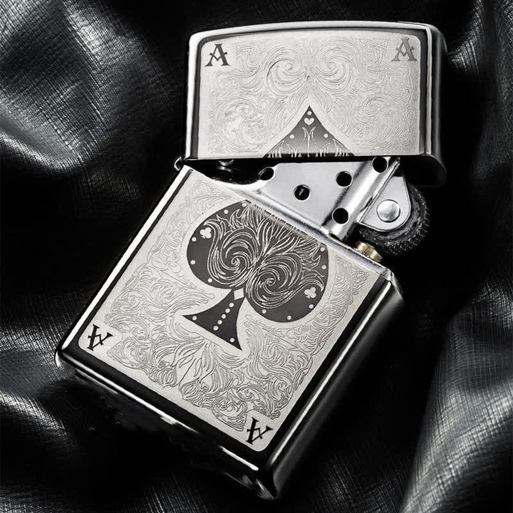 Set di accendini con fibbia per cintura e coltello nascosto fai da te Lucky Poker