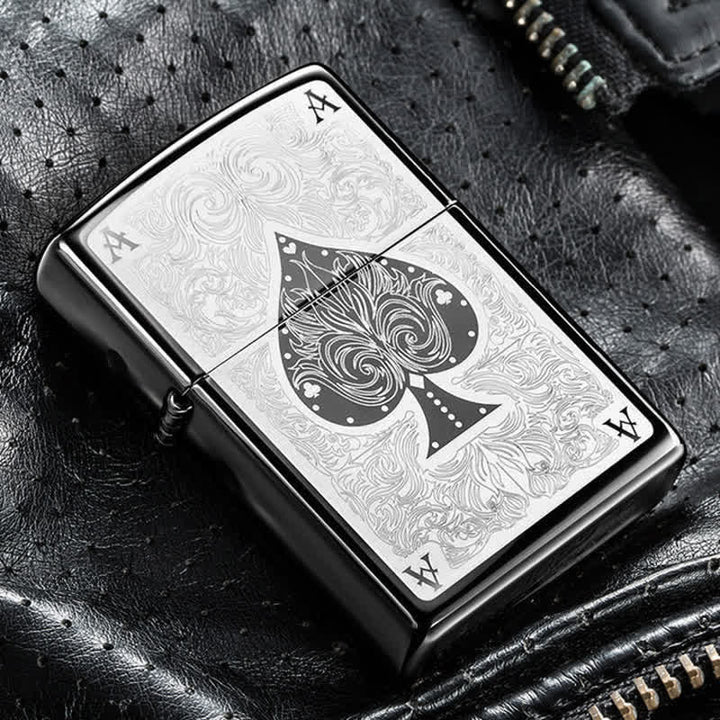 Set di accendini con fibbia per cintura e coltello nascosto fai da te Lucky Poker