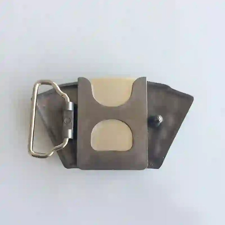 Set di fibbia per cintura con coltello nascosto fai da te Lucky Poker, fibbia per accendino e anello da toro