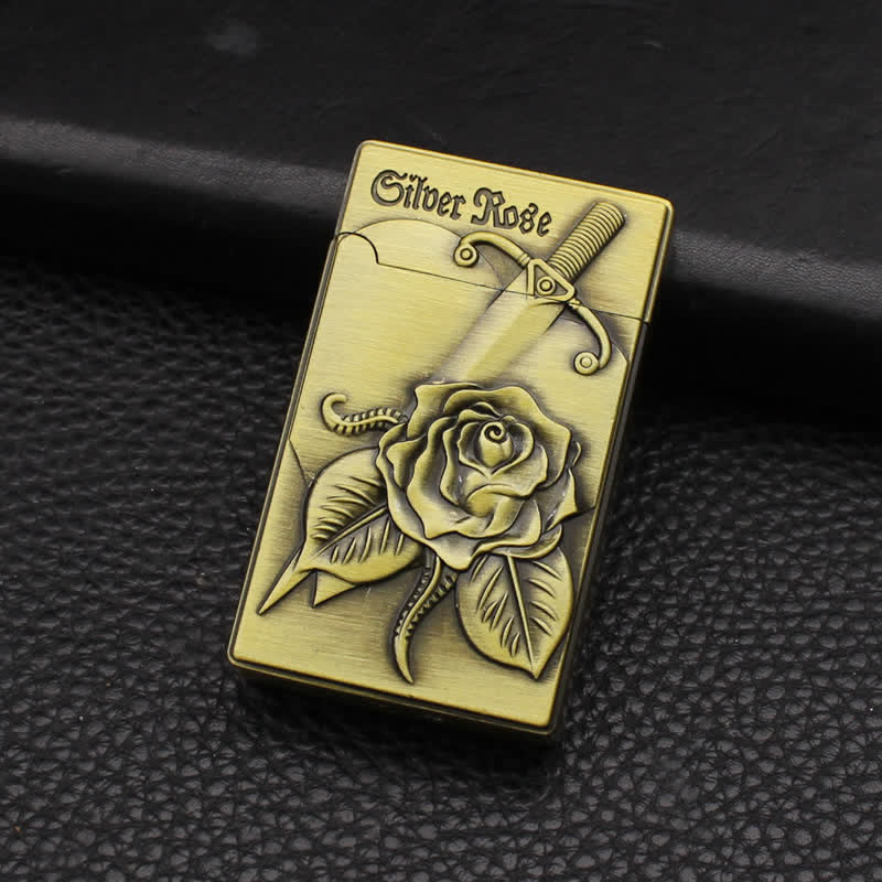 Set di ciondoli fai da te con fibbia per cintura, coltello nascosto, accendino e cravatta Bolo a forma di rosa a forma di girasole