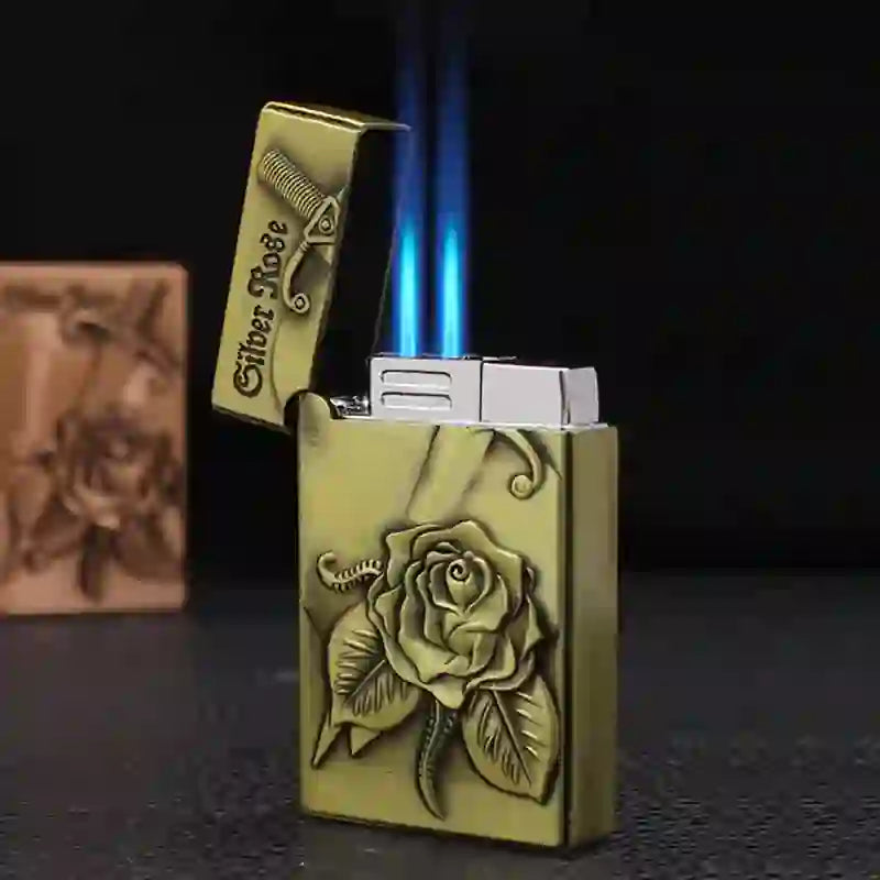 Set di ciondoli fai da te con fibbia per cintura, coltello nascosto, accendino e cravatta Bolo a forma di rosa a forma di girasole