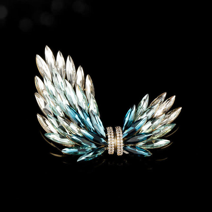 Spilla da donna di lusso elegante con ali in zircone lucido