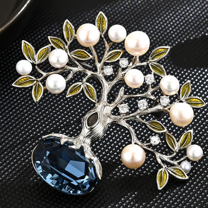 Spilla elegante da donna con fiore retrò, l'albero della vita